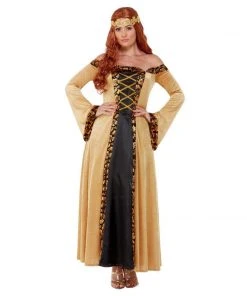 Smiffys Deluxe Medieval Countess Costume In Gold