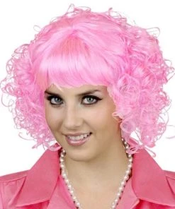 Swedia's Beauty School Pink Curly Wig 1950's