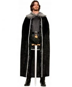 Forum Novelties Mensc Cape With Faux Fur Trim-Black