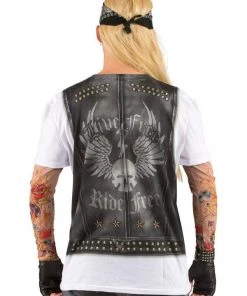 Tomfoolery Funny & Novelty Faux Real Mens Biker Tattoo Shirt