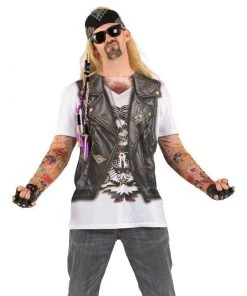 Tomfoolery Funny & Novelty Faux Real Mens Biker Tattoo Shirt