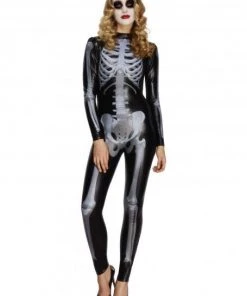 Smiffys Fever Miss Whiplash Skeleton Ladies Costume Ladiesc
