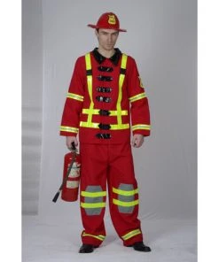 Carnival Products Mensc Fireman Adult Costume-Red