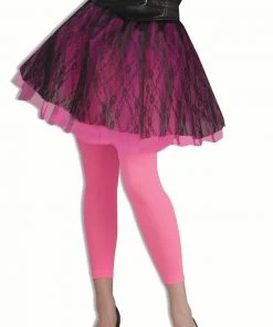 Forum Novelties Footless Tights-Neon Green & Neon Pink Hosiery