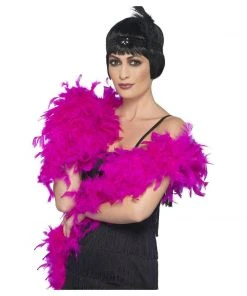 1920's Fuchsia Deluxe Feather Boa - Smiffys