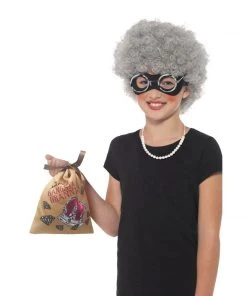 Smiffys Gangsta Granny Instant Kit - Wig & Glasses Accessoriesc