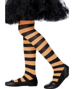 Smiffys Tights Orange & Black - Child