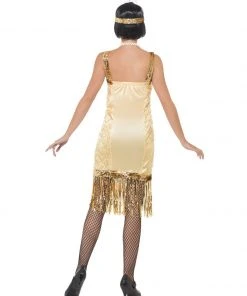 Smiffys Gold Charleston Flapper Dress Ladiesc
