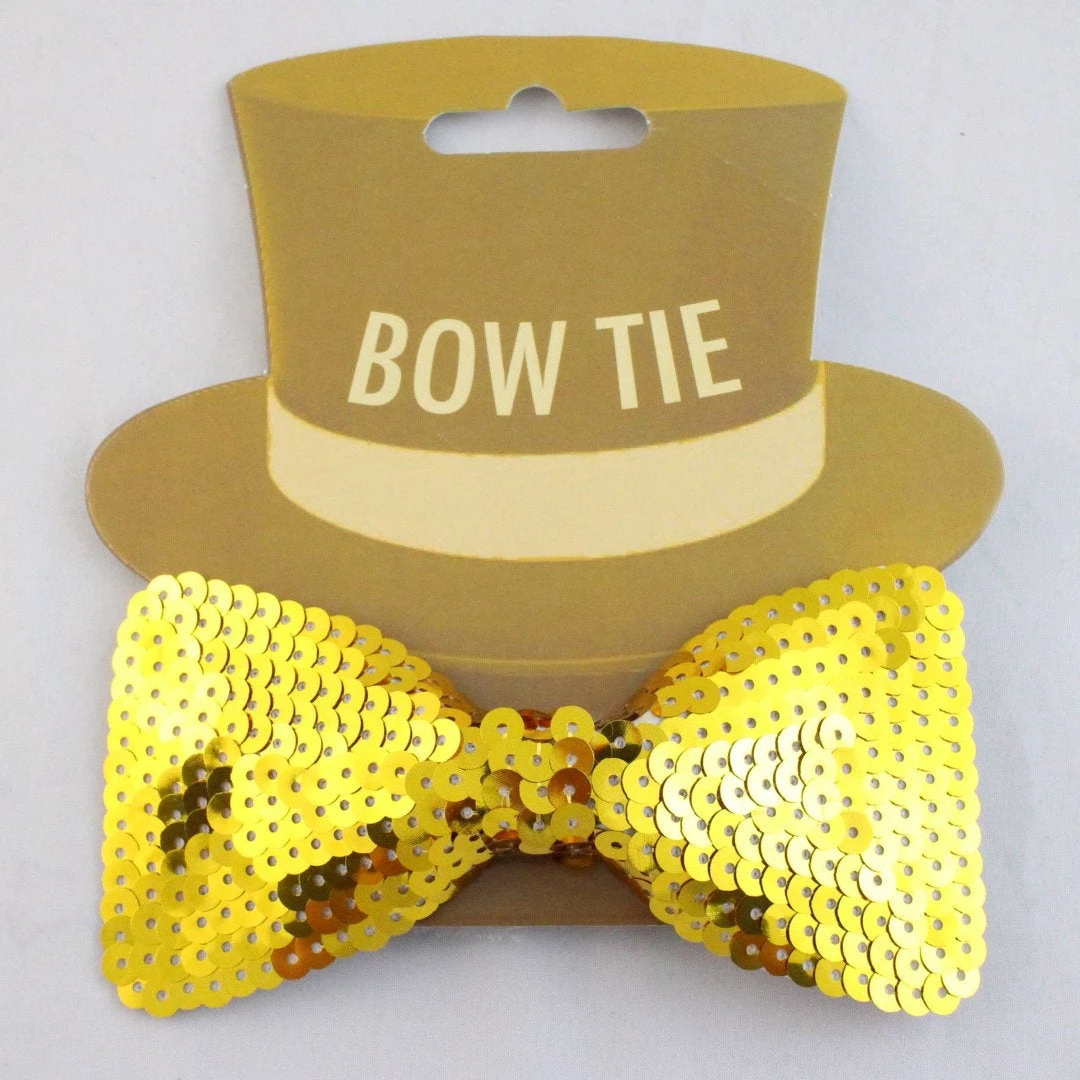 Trademart Suspenders & Ties Gold Sequin Bow Tie 1 Trademart Suspenders & Ties Gold Sequin Bow Tie