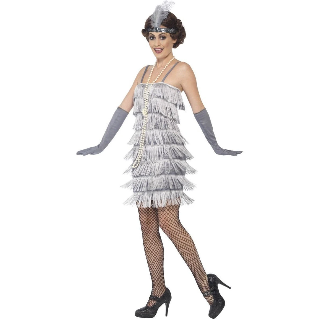 Smiffys Silver Flapper Dress 2 Smiffys Silver Flapper Dress