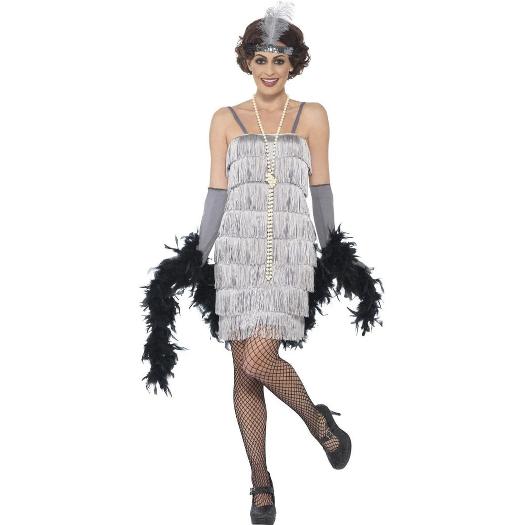 Smiffys Silver Flapper Dress 1 Smiffys Silver Flapper Dress