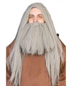 Interalia Group Grey Wizard Wig And Beard Set Facial Hair