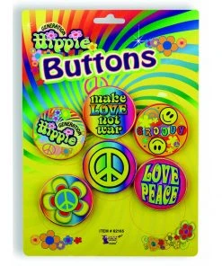 Forum Novelties Hippie 5 Pce Button Set Jewellery