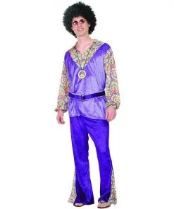 Interalia Group Hippie Mens Costume-Purple