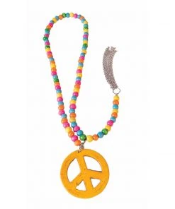 Forum Novelties Hippie Wooden Peace Sign Necklace