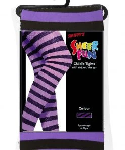 Smiffys Tights Black & Purple - Child