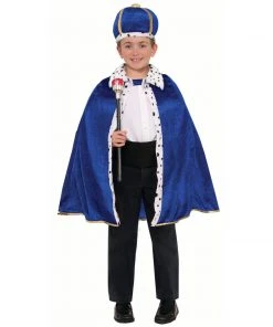 Forum Novelties Girls Costumes King Robe & Crown Set In Royal Blue - Child