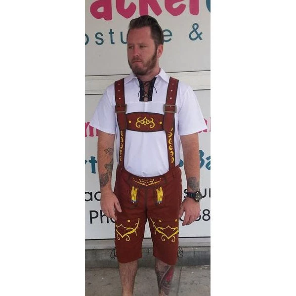 Walson (Instyles.cn) Brown Bavarian Lederhosen Costume - Klaus Mensc 1 Walson (Instyles.cn) Brown Bavarian Lederhosen Costume - Klaus Mensc