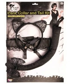 Tomfoolery Lace Cat Kit Includes Headband, Tail & Choker Accessoriesc