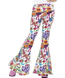 Smiffys 60s Groovy Flared Trousers - Ladies