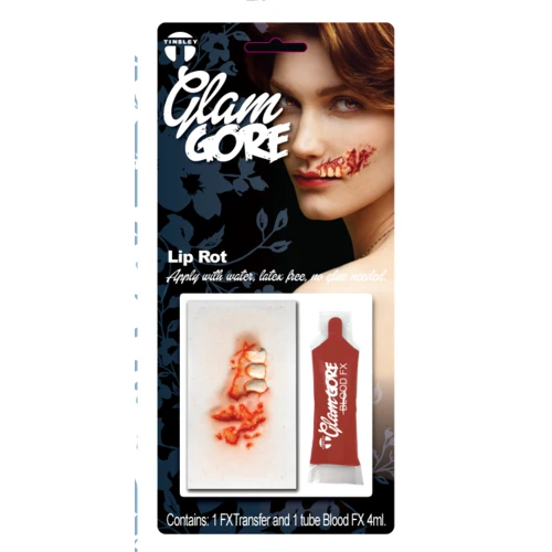 Carnival Products Zombies Tinsley Lip Rot With Blood-Glam Gore 3D FX 1 Carnival Products Zombies Tinsley Lip Rot With Blood-Glam Gore 3D FX