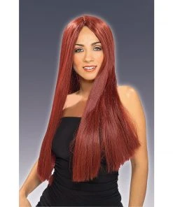 Forum Novelties Long Straight Burgundy Wig 1960's
