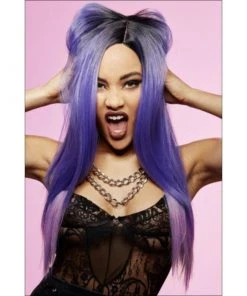 Smiffys Manic Panic Amethyst Ombre Super Vixen Wig