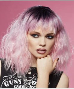 Smiffys Manic Panic Love Kitten Trash Goddess Pink Wig