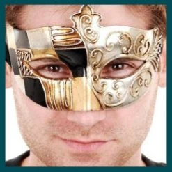 Tomfoolery Tivoli-Black And Gold Eye Mask Accessoriesc