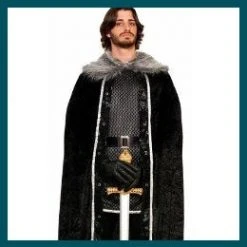 Forum Novelties Mensc Cape With Faux Fur Trim-Black