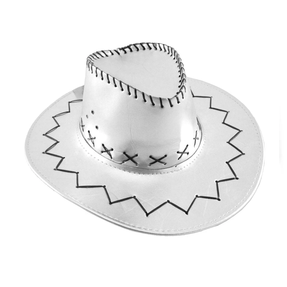 Trademart Accessoriesc Metallic Silver Cowboy Hat 1 Trademart Accessoriesc Metallic Silver Cowboy Hat