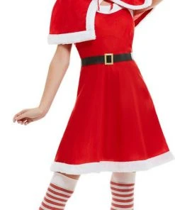 Smiffys Christmas & New Year Miss Santa Dress With Cape Costume