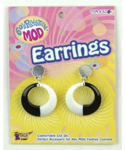 Forum Novelties Mod Earrings In Black & White