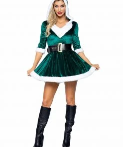 Tomfoolery Mrs Claus Ladies Green Christmas Costume - Leg Avenue