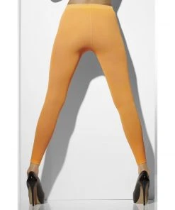 Smiffys Neon Orange Opaque Footless Tights