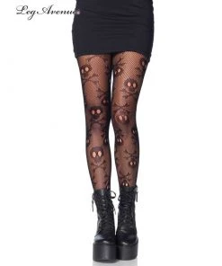 Tomfoolery Accessoriesc Pirate Booty Skull Net Pantyhose - Leg Avenue