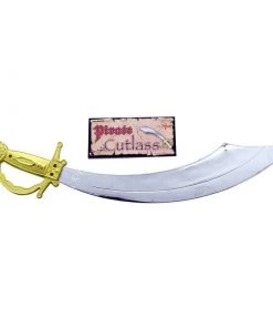 Tomfoolery Pirate Cutlass With Gold Handle Weapons & Armour