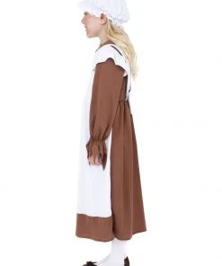 Smiffys Poor Victorian Girls Costume - Brown & White Girls Costumes