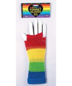 Forum Novelties Festival & Pride Rainbow Fishnet Long Gloves-Forum