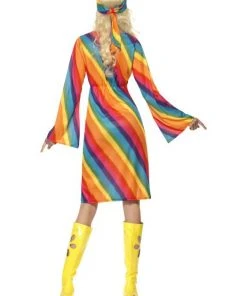 Smiffys 70s Rainbow Hippie Costume Ladiesc 5 Smiffys 70s Rainbow Hippie Costume Ladiesc