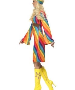 Smiffys 70s Rainbow Hippie Costume Ladiesc