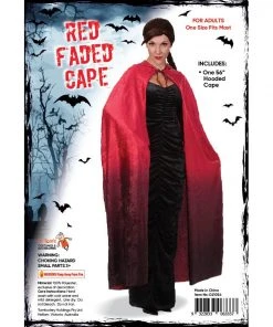Tomfoolery Capes & Cloaks Red Faded Hooded Cape 140 Cm