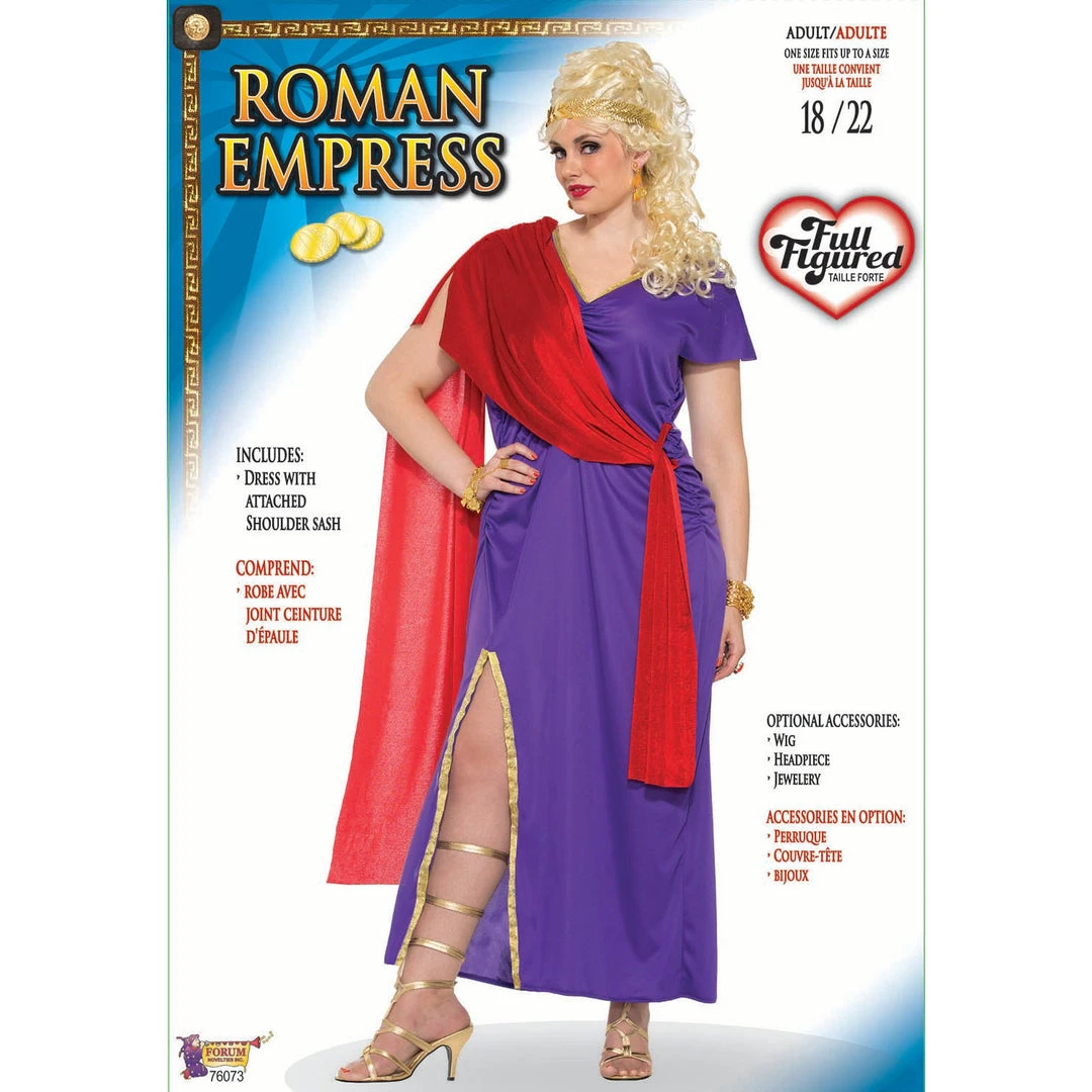 Forum Novelties Roman Empress In Purple/Red Plus Costume-Forum 1 Forum Novelties Roman Empress In Purple/Red Plus Costume-Forum