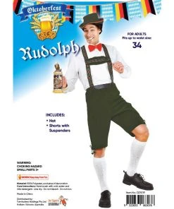 Tomfoolery Mensc Rudolph Green Lederhosen Oktoberfest Costume