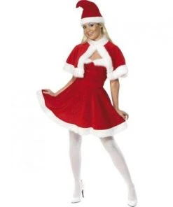 Smiffys Ladiesc Miss Santa Costume With Cape
