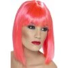 Smiffys Short Neon Pink Blunt Glam Wig Wigsc