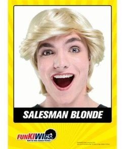 Allen Trading Wigsc Short Blonde Mens Salesman Wig