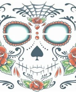 Carnival Products Accessoriesc Tinsley FX Full Face Temp Tattoo - Sugar Skull Ladies