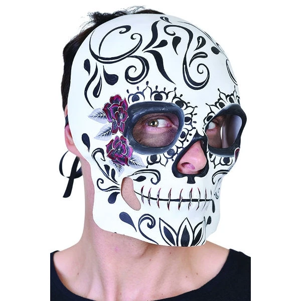 Tomfoolery Black And White Sugar Skull Mask 1 Tomfoolery Black And White Sugar Skull Mask