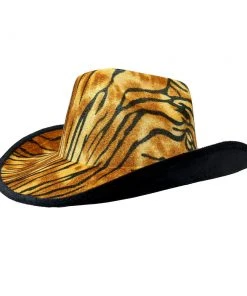 Trademart Accessoriesc Tiger Print Cowboy Hat